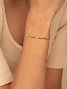 18k Gold Plated Box Chain Bracelet